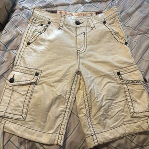 Rock Revival Men's Beige Cargo Shorts